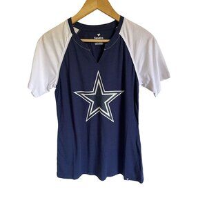 New! Fanatics Dallas Cowboys Star Graphic T-Shirt Women's Small Navy Blue WHite